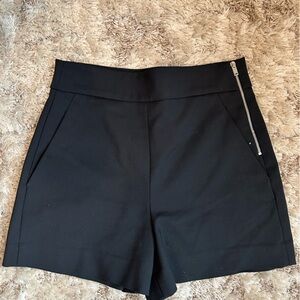 Zara Black Women's Shorts with Zipper Detail